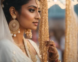 Find your dream bridal saree and exquisite gold earrings for your special day