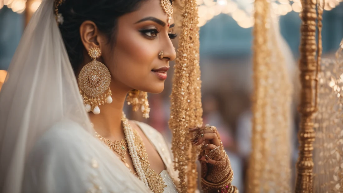 Find your dream bridal saree and exquisite gold earrings for your special day